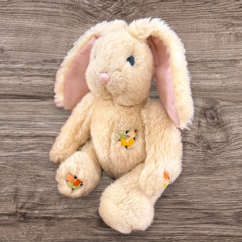 Ganz Beatrix Cream Easter Bunny Plush Long Ears Blue Eyes 1995 Vintage Stuffed